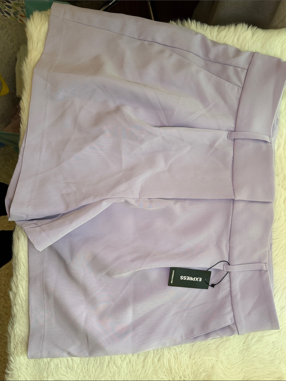 Express Lilac Super High-Rise Shortie Shorts
